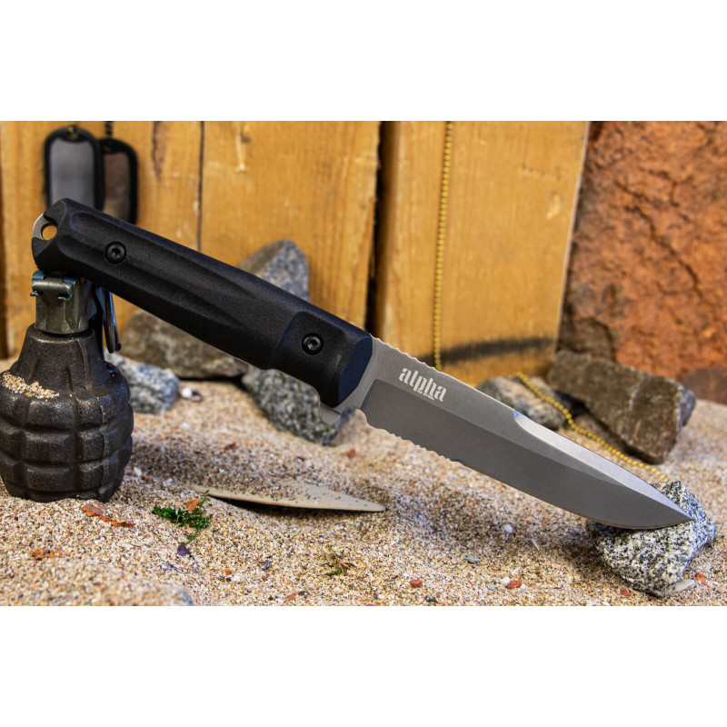 Нож Kizlyar Supreme Alpha D2 Tacwash Serrated