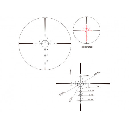 Прицел оптический March-F 1-8x24 Shorty FMC-3 FFP 30мм, подсветка