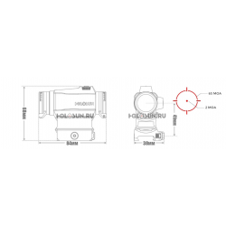 Коллиматорный прицел "HS515CM" точка 2 MOA, 2 марки, цвет красный