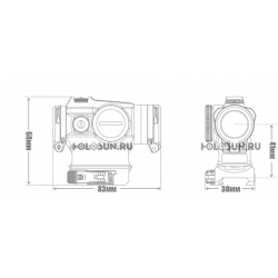 Коллиматорный прицел "HS515GM" /2 MOA, с антиблик.блендой,2 марки, цвет красный