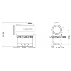 Коллиматорный прицел "HS403R" точка 2 MOA, 1 марка, цвет красный