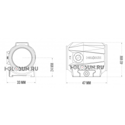 Коллиматорный прицел "SCRS GR 2" точка 2 MOA, 1 марка, цвет зеленый