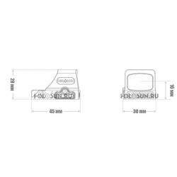 размеры коллиматор HE508T-RD X2 точка 2 MOA