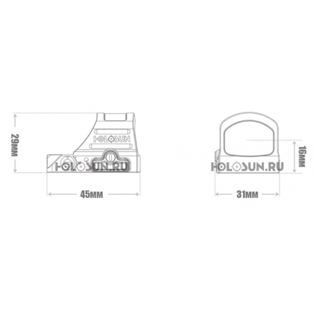 Коллиматор Holosun HS507C X2 компактный без кронштейна