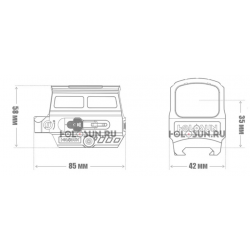 Уценка! Коллиматорный прицел "HE512T-GR" точка 2 MOA, 3 марки, цвет зеленый, титан