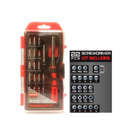 Набор бит с отвёрткой Birchwood Casey Basic Screwdriver Kit , 22 предмета