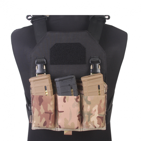 Подсумок для 3-х магазинов EmersonGear Rubber Style Triple M4 Magpouch Panel for APC Vest, Multicam