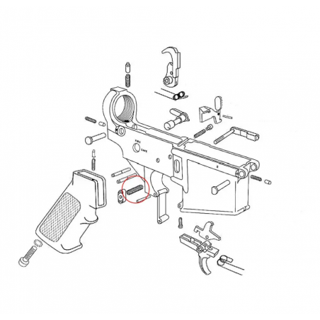 Пружина кнопки выброса магазина Eemann Tech для AR-15