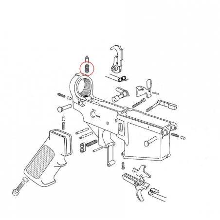 Пружина фиксатора буфера Eemann Tech для AR-15