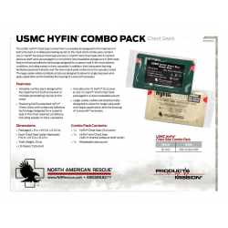 Комплект окклюзионных пластырей HyFin USMC Chest Seal Combo Pack, 2 шт