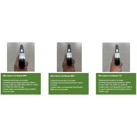 Площадка для установки коллиматорного прицела на ПЯ V1, тип крепления MAG, RMSC