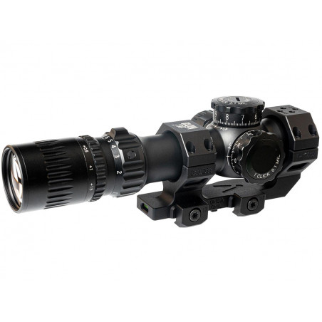 Прицел March-F 1-10x24 Shorty DR-TR1 FFP+SFP 30 мм, с кронштейном