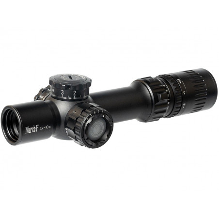 Прицел March-F 1-10x24 Shorty DR-TR1 FFP+SFP 30 мм, с кронштейном