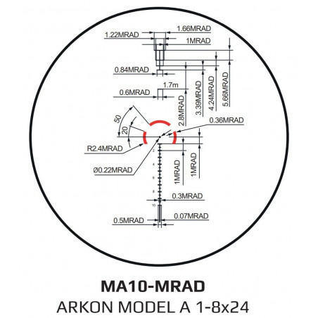 Оптический прицел Arkon Model A 1-8x24
