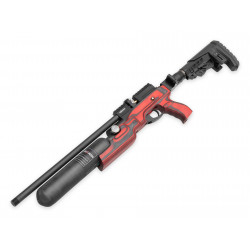 Пневматическая PCP винтовка Атаман MB20.B.625.L9 клб. 6,35 (полнотел, прямоток, колба, ультракомпакт, красный ламинат)