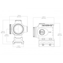Прицел призматический Vector Optics Paragon 1x18 X-Micro, красная+зелёная