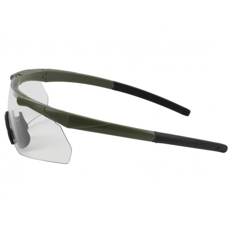 Очки стрелковые ShotTime Caracal, защитные, зелёные, линза прозрачная