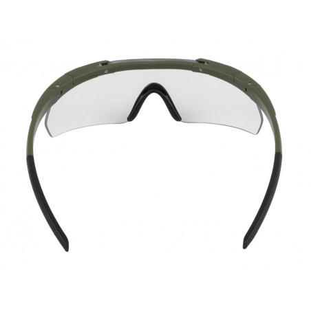 Очки стрелковые ShotTime Caracal, защитные, зелёные, линза прозрачная