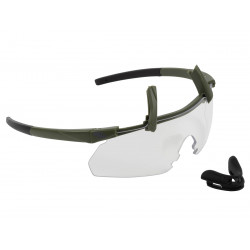 Очки стрелковые ShotTime Caracal, защитные, зелёные, линза прозрачная