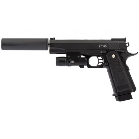 Пистолет пневматический Stalker SA5.1S Spring (Hi-Capa 5.1) +ПБС +ЛЦУ