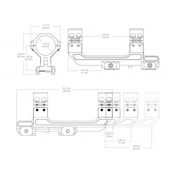 Кронштейн Vector Optics 1-Piece Adjustable Extended Picatinny Mount 30мм
