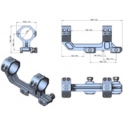 Кронштейн Vector Optics 1-Piece Extended Picatinny AR Mount 30мм