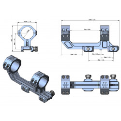Кронштейн Vector Optics 1-Piece Extended Picatinny AR Mount 30мм 20MOA