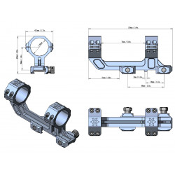 Кронштейн Vector Optics 1-Piece Extended Picatinny AR Mount 30мм FDE