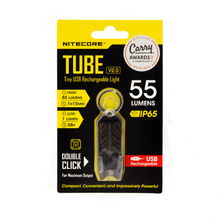 Фонарь брелок Nitecore Tube V2.0 55 люмен, дальность 25м, 58 часов