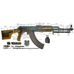 Завышенный полимерный адаптер приклада с трубой AKM-Р 190 ММ (COM/MIL) с вырезом под колодку для АКМ/АК-74/ВПО