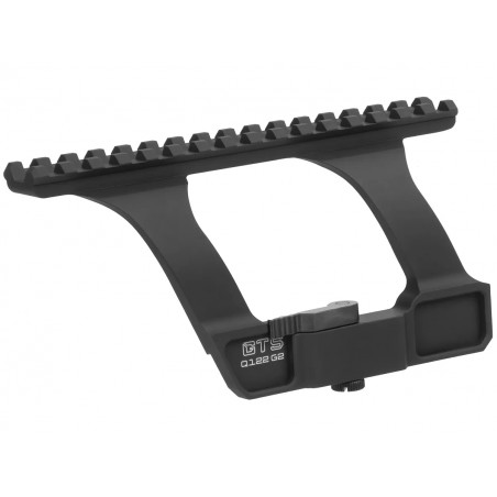 Быстросъёмный кронштейн с Пикатинни на боковое крепление ласточкин хвост "Высокий" GTS Q.122 G2 для АК/Сайга