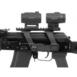 Быстросъёмный кронштейн с Пикатинни на боковое крепление ласточкин хвост "Высокий" GTS Q.122 G2 для АК/Сайга