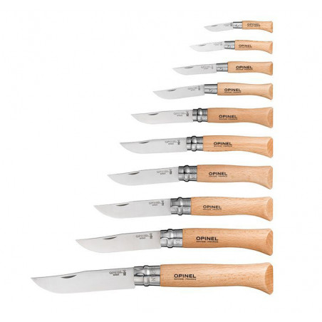 Набор ножей Opinel Tradition 02-12, 10шт., нержавеющая сталь, бук, футляр