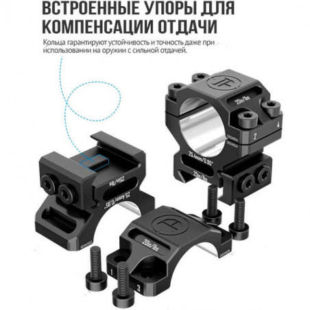 Кольца DISCOVERYOPT 25мм низкие под Picatinny (7075)