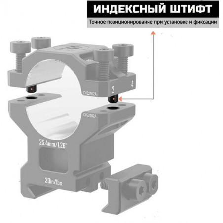 Кольца DISCOVERYOPT 25мм средние под Picatinny (7075)