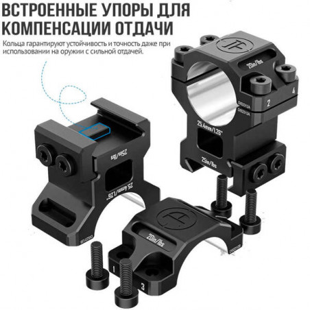 Кольца DISCOVERYOPT 25мм средние под Picatinny (7075)