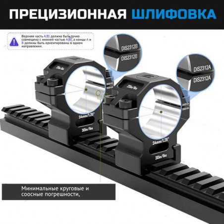 Кольца DISCOVERYOPT 30мм средние под Picatinny (7075)