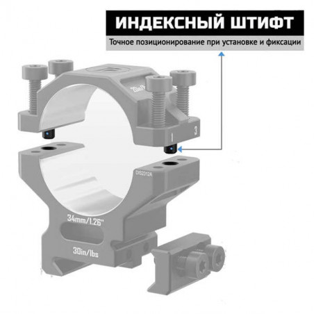 Кольца DISCOVERYOPT 34мм средние (7075) под Picatinny