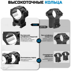 Кольца DISCOVERYOPT 34мм высокие (7075) под Picatinny