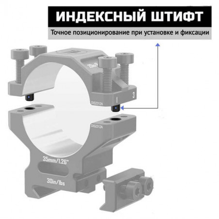 Кольца DISCOVERYOPT 35мм на средние (7075) под Picatinny