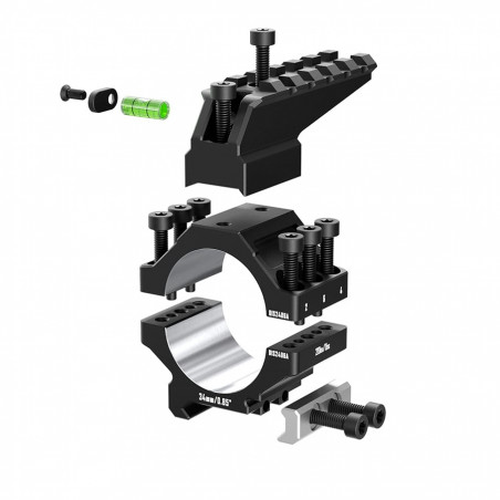 Кольца DISCOVERYOPT 34мм усиленные низкие (7075) с планкой и уровнем под Picatinny