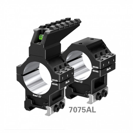 Кольца DISCOVERYOPT 34мм усиленные высокие (7075) с планкой и уровнем под Picatinny