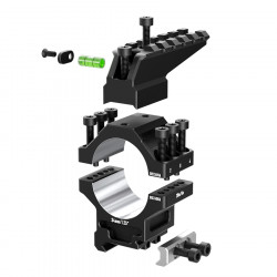 Кольца DISCOVERYOPT 34мм усиленные высокие (7075) с планкой и уровнем под Picatinny