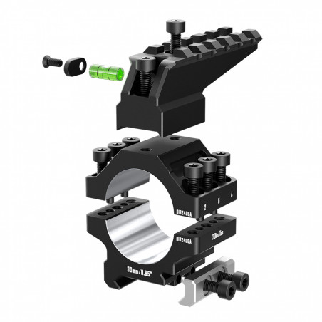 Кольца DISCOVERYOPT 30мм усиленные низкие (7075) с планкой и уровнем под Picatinny