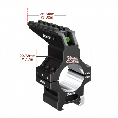 Кольца DISCOVERYOPT 30мм усиленные средние (7075) с планкой и уровнем под Picatinny