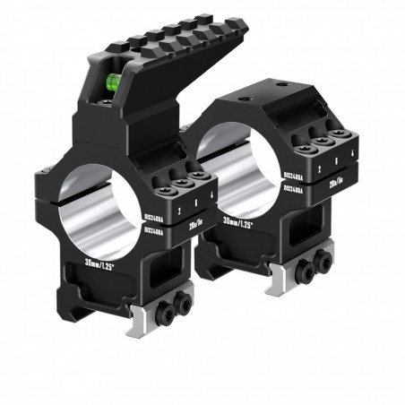 Кольца DISCOVERYOPT 30мм усиленные высокие (7075) с планкой и уровнем под Picatinny