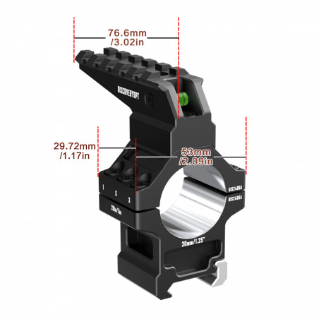 Кольца DISCOVERYOPT 30мм усиленные высокие (7075) с планкой и уровнем под Picatinny