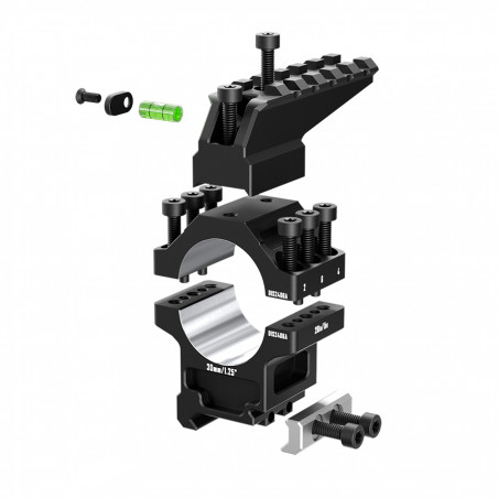 Кольца DISCOVERYOPT 30мм усиленные высокие (7075) с планкой и уровнем под Picatinny