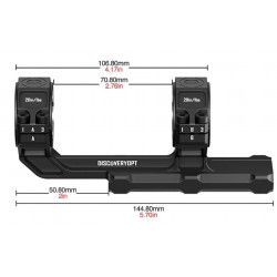 Моноблок DISCOVERYOPT с проставками под трубы Ø 30/34 мм высота профиля 1,5″ под Picatinny (6061)