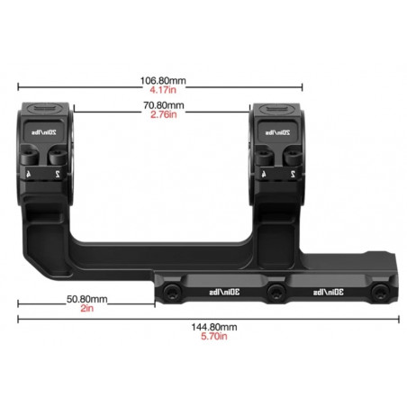 Моноблок DISCOVERYOPT с проставками под трубы Ø 30/34 мм высота профиля 1,93″ под Picatinny (6061)